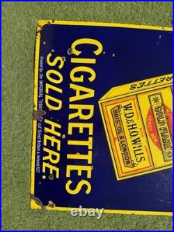 MINT Wills Gold Flake Enamel Sign Vintage Advertising
