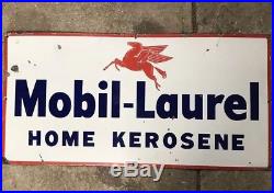 MOBIL LAUREL HOME KEROSENE Genuine Vintage Australian Enamel Sign