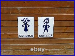 MR & MRS VW BUBBLEHEAD VINTAGE HEAVY ENAMEL SIGNS. 16 x 12. VOLKSWAGEN MR & MRS VW BUBBLEHEAD VINTAGE HEAVY ENAMEL SIGNS. 16 x 12. VOLKSWAGEN