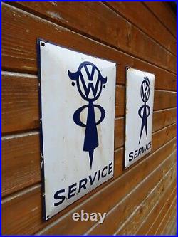 MR & MRS VW BUBBLEHEAD VINTAGE HEAVY ENAMEL SIGNS. 16 x 12. VOLKSWAGEN MR & MRS VW BUBBLEHEAD VINTAGE HEAVY ENAMEL SIGNS. 16 x 12. VOLKSWAGEN
