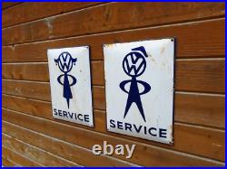 MR & MRS VW BUBBLEHEAD VINTAGE HEAVY ENAMEL SIGNS. 16 x 12. VOLKSWAGEN MR & MRS VW BUBBLEHEAD VINTAGE HEAVY ENAMEL SIGNS. 16 x 12. VOLKSWAGEN
