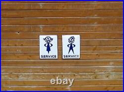 MR & MRS VW BUBBLEHEAD VINTAGE HEAVY ENAMEL SIGNS. 16 x 12. VOLKSWAGEN MR & MRS VW BUBBLEHEAD VINTAGE HEAVY ENAMEL SIGNS. 16 x 12. VOLKSWAGEN