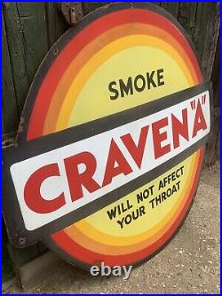 Massive Original Vintage Enamel Craven A Tobacco Sign