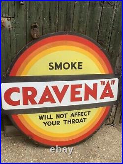 Massive Original Vintage Enamel Craven A Tobacco Sign