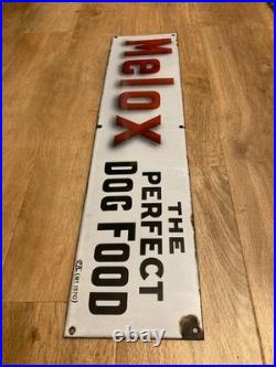 Melox the perfect dog food original enamel sign