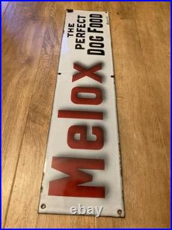 Melox the perfect dog food original enamel sign