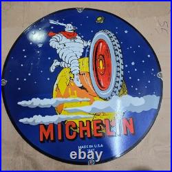 Michelin Globe Porcelain Enamel Sign 29 X 29 Inches