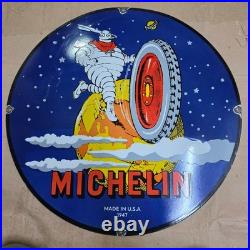 Michelin Globe Porcelain Enamel Sign 29 X 29 Inches