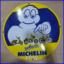 Michelin Robuste Porcelain Enamel Sign 29 X 29 Inches