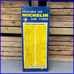 Michelin Tyre Chart Sign Vintage Tin Not Enamel Sign