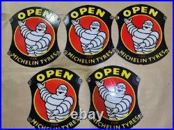 Michelin Tyres 5pc Lot Porcelain Enamel Sign 12 X 14 Inches Michelin Tyres 5pc Lot Porcelain Enamel Sign 12 X 14 Inches