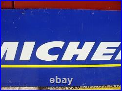 Michelin sign 2 metres long can post, not enamel sign, vintage oil can