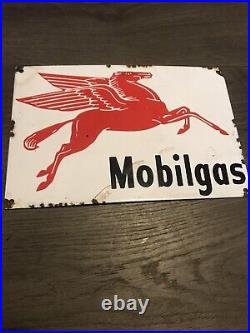 Mobilgas Vintage Style 12x8 Enamel Advertising Porcelain Heavy Motoring Sign