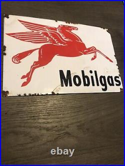 Mobilgas Vintage Style 12x8 Enamel Advertising Porcelain Heavy Motoring Sign