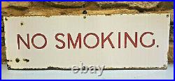 NO SMOKING Enamel Sign. Original Vintage