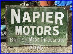 Napier Motors vintage enamel sign Double Sided