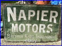 Napier Motors vintage enamel sign Double Sided