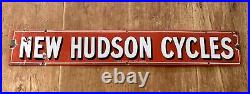 New Hudson Cycle Enamel Sign Advertising Bicycle Garage Man cave Vintage Decor