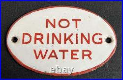 Not Drinking Water Vintage Enamel Sign Local Authority Porcelain Station Signage