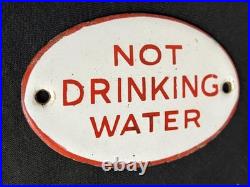 Not Drinking Water Vintage Enamel Sign Local Authority Porcelain Station Signage Not Drinking Water Vintage Enamel Sign Local Authority Porcelain Station Signage
