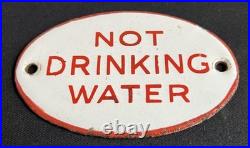Not Drinking Water Vintage Enamel Sign Local Authority Porcelain Station Signage