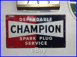 ORIGINAL VINTAGE CHAMPION SPARK PLUG ENAMELED GARAGE /WORKSHOP SIGN. 23x13