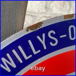 OVERLAND Enamel Sign 15.7x11.8 (40x30cm) Rare Nice Vintage Garage Service Decor OVERLAND Enamel Sign 15.7x11.8 (40x30cm) Rare Nice Vintage Garage Service Decor