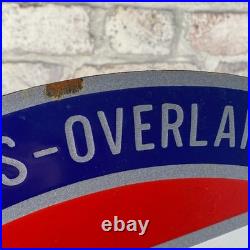 OVERLAND Enamel Sign 15.7x11.8 (40x30cm) Rare Nice Vintage Garage Service Decor OVERLAND Enamel Sign 15.7x11.8 (40x30cm) Rare Nice Vintage Garage Service Decor