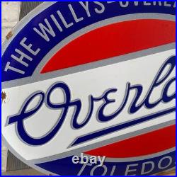 OVERLAND Enamel Sign 15.7x11.8 (40x30cm) Rare Nice Vintage Garage Service Decor OVERLAND Enamel Sign 15.7x11.8 (40x30cm) Rare Nice Vintage Garage Service Decor