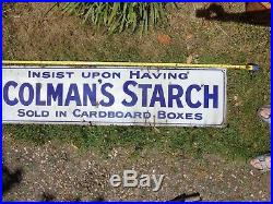 Old Advertising/Enamel Sign/Vintage Sign Colmans Starch