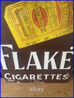 Old Antique Vintage Enamel Tobacco Advertising Sign Pictorial Rare version