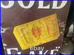 Old Antique Vintage Enamel Tobacco Advertising Sign Pictorial Rare version