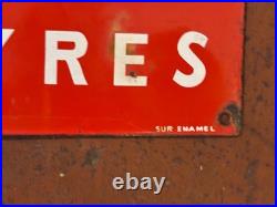 Old Vintage Antique Advert Enamel Sign Bike Shop Bicycle Tyre Tire Sign Roadfind