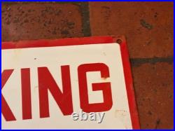 Old Vintage Antique Advert Enamel Sign Garage Gas Petrol Pump Notice No Smoking