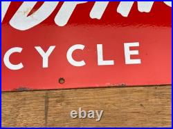 Old Vintage Antique Enamel Sign Bicycle Bike Shop Store Roadfinder Tyres Tires