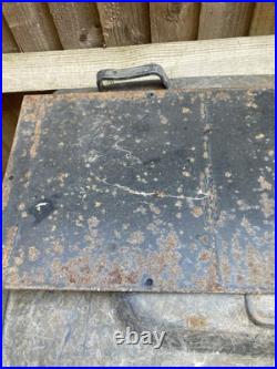 Old Vintage Antique Enamel Sign Perman Roofing Felt Builders Merchant Advert Tin