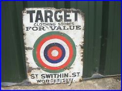 Old Vintage Antique Enamel Sign Shop Advert Worcester Clothes Store