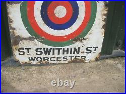 Old Vintage Antique Enamel Sign Shop Advert Worcester Clothes Store