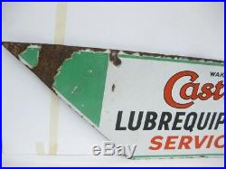 Old Vintage Antique Garage Enamel Sign Advert Petrol Gas Oil Cabinet Jug Castrol