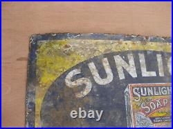 Old Vintage Antique Shop Enamel Sign Sunlight Soap Box packet