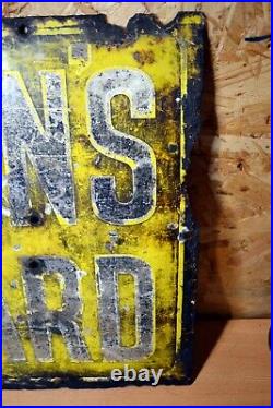Old Vintage Antique Sign Enamel Colmans Mustard 455 x 305mm