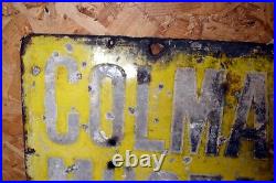 Old Vintage Antique Sign Enamel Colmans Mustard 455 x 305mm