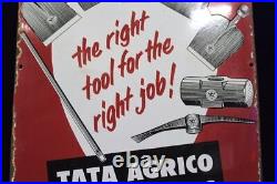 Old Vintage Enamel Signboard Advertising Tata Agrigo Implements Pj-72
