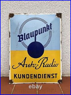 Old Vintage VW Blaupunkt Auto Car Radio Enamel Sign