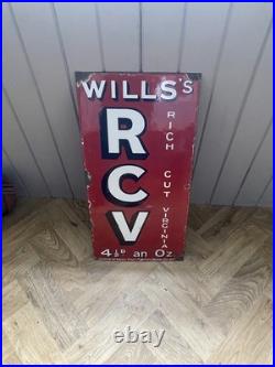 Old antique Enamel Advertising Sign Wills cigarettes tobacco vintage smoking