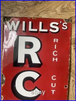 Old antique Enamel Advertising Sign Wills cigarettes tobacco vintage smoking