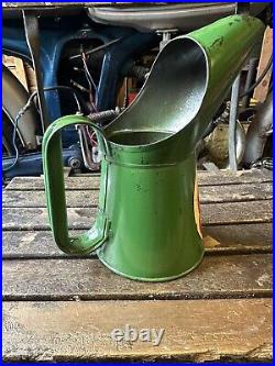 One Pint Filtrate Motor Oil Pourer Petrol Jug Garage Vintage Enamel Sign