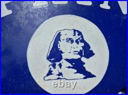 Original 1920's vintage Sphinx Benzin double sided wall bracket enamel sign