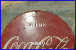 Original 1930's Old Vintage Rare Drink Coca Cola Adv Porcelain Enamel Sign Board
