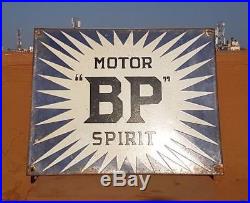Original 1940's Old Vintage RARE BP Spirit Motor Oil Porcelain Enamel Sign Board